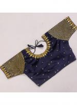 Malai Navy Blue Wedding Wear Embroidery Work Blouse